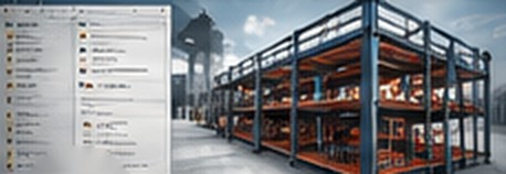 Software screen beside a 3D racking model
